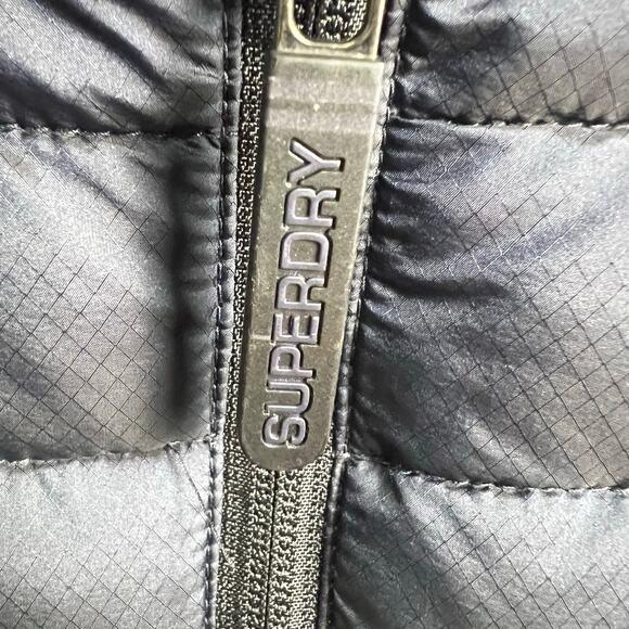 Superdry Navy Puffer Jacket Men’s XXL Double Zip Fuji - Picture 6 of 13